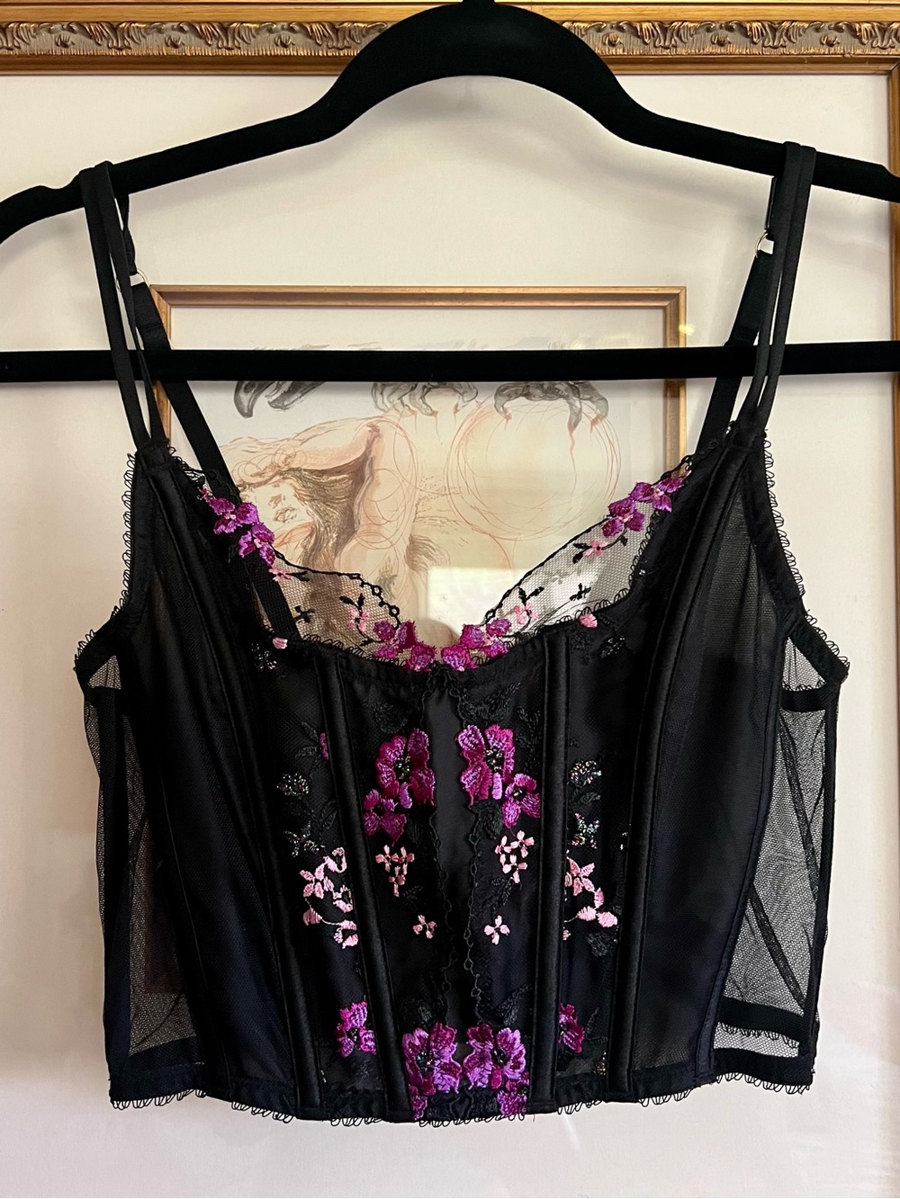 Victoria's Secret Very Sexy Floral Embroidered Corset Top